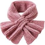 通すだけ華やかニットマフラー ローズピンク（コジット）マフラー ストール レディース ニット 防寒 吸湿発熱糸