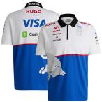 2024 VISA CASH APP RB レーシング ブルス F1 チーム 公式 レプリカ ポロシャツ ホワイト ブルー 白 青 半袖 オフィシャル