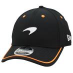 2025 マクラーレン F1 チーム ポップ オレンジライン New Era 9FORTY ベースボール キャップ ブラック 公式 McLaren 黒 帽子