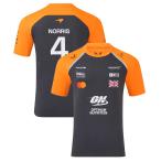 2025 マクラーレン F1 チーム ランド ノリス ドライバー Tシャツ グレー Formula1 McLaren 公式 オフィシャル グッズ 衣類 ウェア 半袖 オレンジ カストーレ