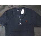 本物正規 アバクロ Tシャツ ヘンリー 0134-023 紺■新品/綿100％/ メンズ 半袖  Abercrombie&Fitch