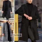 メンズコートラシャチェスターコートトレンチコートアウター無地メンズロング丈...