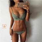  женский купальный костюм с ремешком . split бикини регулировка возможно 2 позиций комплект бикини с треугольными чашками дизайн шт .. модный himo шнур раздельный маленький pra 