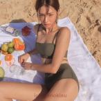  купальный костюм женский бикини высокий талия tube top простой дизайн хаки Brown розовый простой симпатичный талия Cross ......