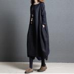 ワンピースレディース冬春秋長袖ゆったり膝丈シンプル体型カバー大きいサイズ一番くじ女性ワンピース秋冬新作韓国通勤