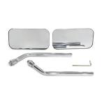 バックミラー 10mm 逆ネジ メッキ スクエア 左右 バイク 10mm 逆ネジ サイド ドラッグスター TW225E TW200 SRV250 ルネッサ SR400