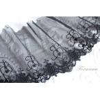 片山チュール刺繍レース 1m ハート 花 黒 (LHTA12BKSAKY)