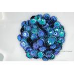 スパンコール 6mm 約170枚(約2g) 菊 カップ オーロラ 青緑 (SKC06AGBHL00)