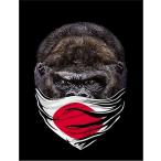 [ Gorilla * бандана * "солнечный круг" ] открытка чёрный фон 