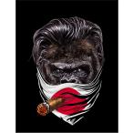 [ Gorilla * бандана * сигареты * "солнечный круг" ] открытка чёрный фон 