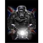 [ Gorilla * мотоцикл * шлем * Union Jack ] открытка чёрный фон 