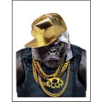 [ Gorilla * труба -* hip-hop * колпак ] открытка 