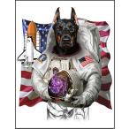 【宇宙飛行士・星条旗・ドーベルマン】ポストカード