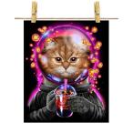 【三毛猫 オレンジ ねこ タピオカ 宇宙飛行士】ポスター　A1サイズ by Fox Republic