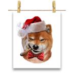 【ワルな 柴犬 ドッグ 犬 いぬ クリスマス サンタクロース】ポスター　A1サイズ by Fox Republic