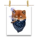 【ワルな 柴犬 ドッグ 犬 いぬ バンダナ】ポスター　A2サイズ by Fox Republic