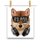 【柴犬 ドッグ 犬 いぬ めがね】ポスター　A3サイズ by Fox Republic