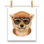 【仔犬の 柴犬 ドッグ 犬 いぬ サングラス】ポスター　A3サイズ by Fox Republic