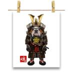 【怒った ブルドッグ ドッグ 犬 いぬ 侍 将軍 日本 JAPAN】ポスター　A4サイズ by Fox Republic