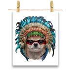 【チワワ ドッグ 犬 いぬ インディアン】ポスター　A4サイズ by Fox Republic