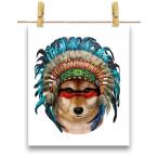 【柴犬 ドッグ 犬 いぬ インディアン】ポスター　A4サイズ by Fox Republic