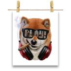 【ワルな 柴犬 ドッグ 犬 いぬ めがね】ポスター　A4サイズ by Fox Republic