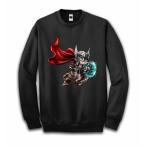 【ゾロ・スーパーヒーロー・ネコ】メンズ　スウェット　スエット　トレーナー　 ブラック