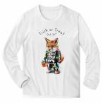 メンズTシャツ長袖狐キツネハロウィ...