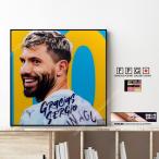 ポップアートパネル インテリア アート ポスター 絵 壁掛け 絵画 Sergio Aguero セルヒオ・アグエ キータタット シティケット Sサイズ