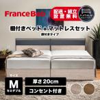 ショッピングベランダ フランスベッド 正規品 マットレスセット 棚付き コンセント付き USBポート付き セレーヌ02C レッグ 脚付き セミダブル