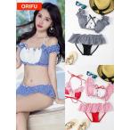  купальный костюм женский 3 позиций комплект бикини flair мини-юбка точка рисунок полька-дот взрослый resort модный симпатичный Корея мода шик рисунок оборка 