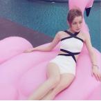  One-piece купальный костюм женский One-piece type девушки плавание одежда путешествие чёрный белый плавание морская вода . горячие источники пляж mizgi sexy симпатичный 