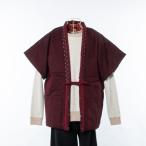 宮田織物 綿入れ半纏 袖なし 撫子奴 黒赤