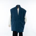 宮田織物 綿入れはんてん 泡雪ロングポンチョ ブルー