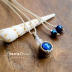 ホタルガラスネックレス002ローズクォーツペンダントマクラメ沖縄