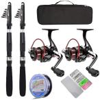 釣りセット 投げ釣り 2本の2.1M釣り竿セットフィッシング 海釣りセット コンパクトロッド 入門セット スピニングリール 炭素ロッド 携帯便利