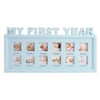  baby фоторамка 12 месяцев фоторамка празднование рождения подарок новорожденный рост ребенок сувенир день рождения подарок (M&amp;Boo) ( голубой )