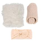 ei плитка фотосъемка для baby покрывало младенец для фотография коврик лента для волос покрывало фотография фотосъемка для реквизит LAP мех 3 позиций комплект ( белый )