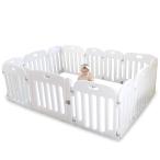 ショッピングベビーサークル (ケラッタ) ベビーサークル 赤ちゃん 組み立て簡単 形のアレンジ自在 ベビー 扉付き (200×140cm ホワイト)