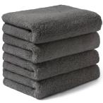 ショッピングf-05d AIFY シティタオル ビッグフェイスタオル 4枚セット 厚手 ふわふわ 速乾 吸水 耐久性 綿 ホテル仕様 抗菌 防臭 無地 肌にやさしい エ