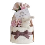 おむつケーキ 出産祝い くすみカラー オーガニック 日本製 女の子 ベビーギフト 100日 誕生日 春夏秋冬 ナチュラル おしゃれ フラワー 敏