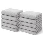 ショッピングf-05d AIFY シティタオル フェイスタオル 10枚セット 厚手 ふわふわ 速乾 吸水 耐久性 綿 ホテル仕様 抗菌 防臭 無地 肌にやさしい エステ