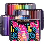 Roleness 色鉛筆 72色 油性色鉛筆 子供と大人の塗り絵 色鉛筆セット プロソフト芯色鉛筆 メタル収納ケース いろえんぴつ プレゼント