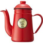 カリタ Kalita 日本製 琺瑯 コーヒーポット レッド 1000ml 直火 ホーロー コーヒー達人 ペリカン 1? #52123ドリップポッ