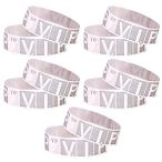 Rimikuru 使い捨て リストバンド vip 500枚 セット 防水 紙 ワンタッチ装着 入場 イベント (シルバー)