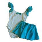 Plier Leotard ребенок балет Kids трико юбка имеется 110 120 130 стандартный высококлассный Dance Performance одежда ( голубой 12