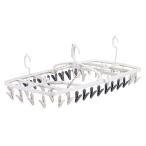 ダイヤ (Daiya) フランドリー FLaundry 洗濯ハンガー 傾き・回転を防ぐつけかえ干し分け角ハンガー 42ピンチ WT/GY 横76