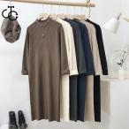 ニットワンピ レディース ワンピース 冬 ニット 膝ワンピース 長袖ワンピース 秋 リブニット ストレッチ性 通勤 ニットワンピース ミディアム丈