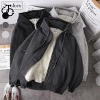 スウェットパーカー 裏ボア レディース ムートンパーカー 冬 裏ボアパーカー ゆったり パーカー 前開き 裏起毛 スウェット 暖かい カジュアル