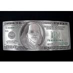 ベルト バックル ドル紙幣 シルバーカラ